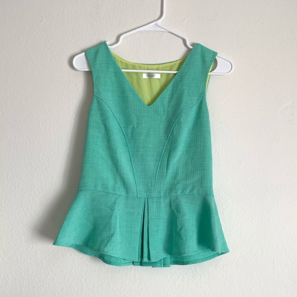 Esley Mint Ruffle Bottom Tank Blouse - Picture 1 of 3